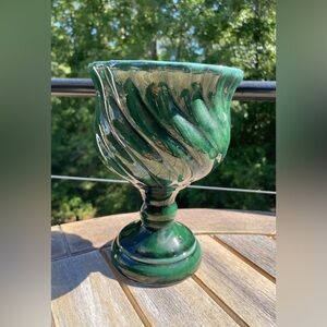 Hull Usa Pottery Vase Pedestal Planter Goblet Style